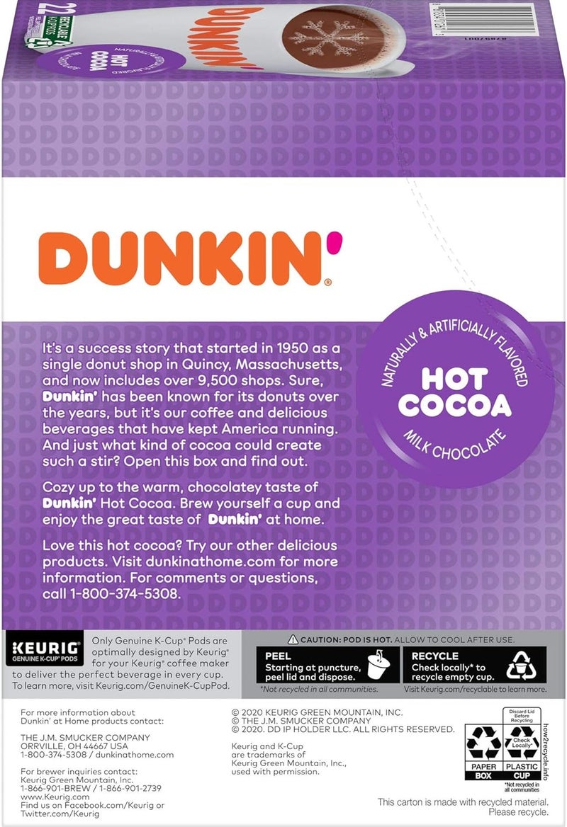 Dunkin' Milk Chocolate Hot Cocoa K-Cup Pods - Image 3